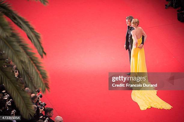 Actors Charlize Theron and Sean Penn attend the Premiere of "Mad Max: Fury Road" during the 68th annual Cannes Film Festival on May 14, 2015 in...