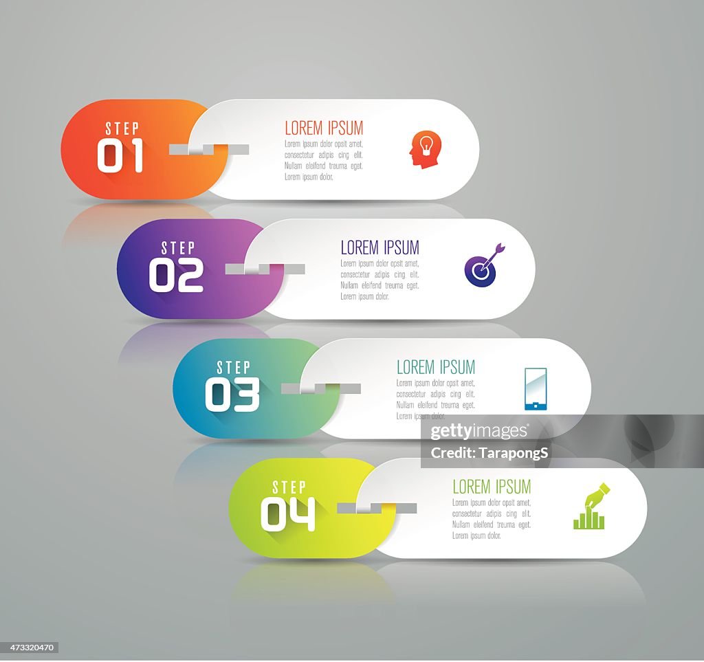 Describing A Process Graphics Template Infographic For A Process Description High-Res Vector Graphic ...