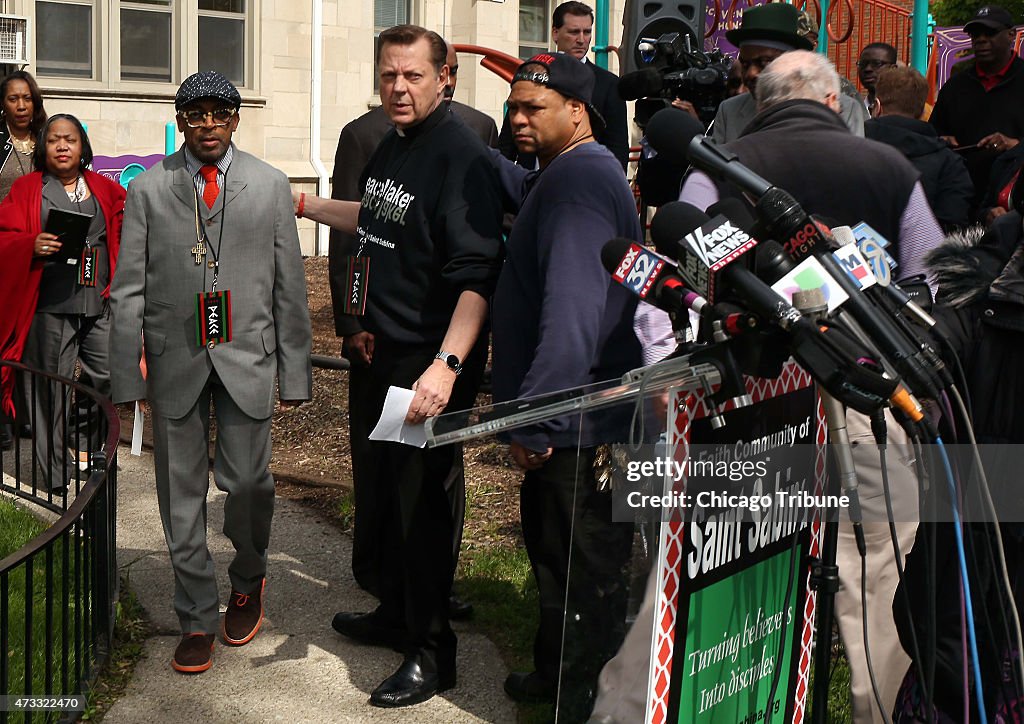 Spike Lee holds a press conference to talk about 'Chiraq'
