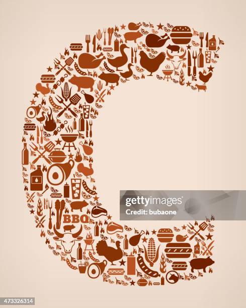 letter c summer barbecue invitation vector background - flame grill background stock illustrations