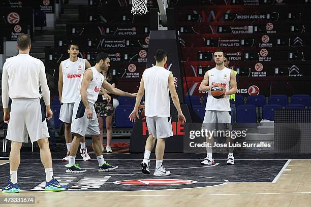 Players of Fenerbahce Ulker Istanbul during the Practice of Turkish Airlines Euroleague Final Four Madrid 2015 at Barclaycard Center on May 14, 2015...