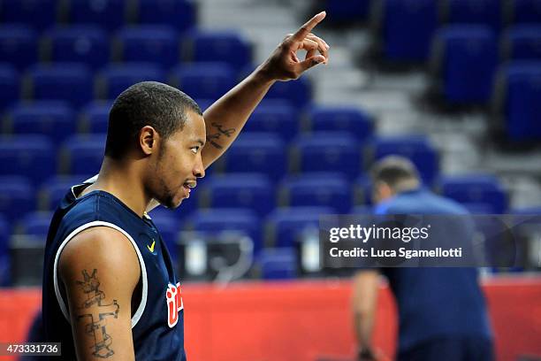 Andrew Goudelock, #0 of Fenerbahce Ulker Istanbul during the Fenerbahce Ulker Istanbul Practice of Turkish Airlines Euroleague Final Four Madrid 2015...