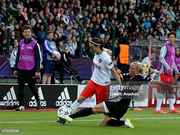 Paris Saint-Germain's Kosovare Asllani vies for the ball during the UEFA Champions League women football final match between Paris Saint-Germain and...