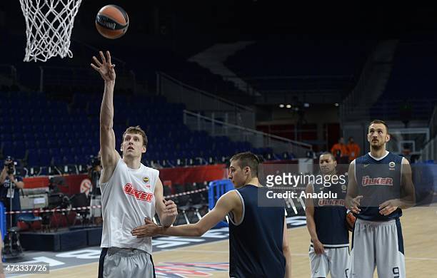 Jan Vesely of Fenerbahce Ulker Istanbul is seen during the Fenerbahce Ulker Istanbul Practice of Turkish Airlines Euroleague Final Four Madrid 2015...
