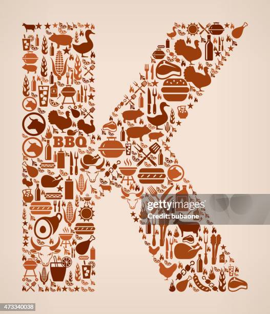 letter k summer barbecue invitation vector background - grilled corn stock illustrations