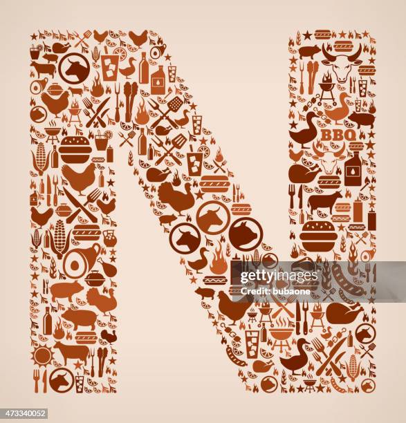 letter n summer barbecue invitation vector background - grilled corn stock illustrations