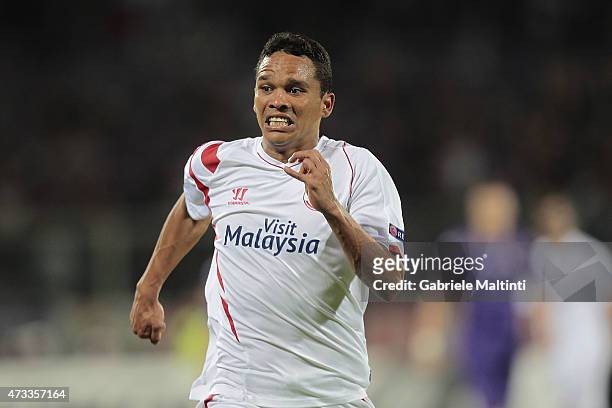 Carlos Bacca of FC Sevilla in action during the UEFA Europa League Semi Final match between ACF Fiorentina and FC Sevilla on May 14, 2015 in...