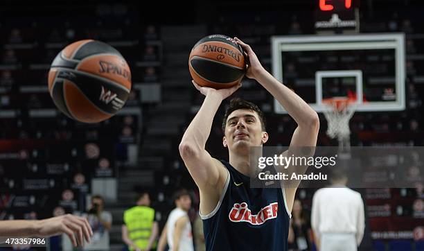 Emir Preldzic of Fenerbahce Ulker Istanbul is seen during the Fenerbahce Ulker Istanbul Practice of Turkish Airlines Euroleague Final Four Madrid...