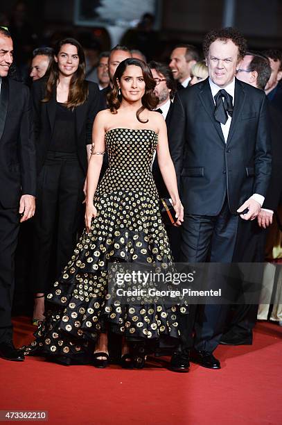 Salma Hayek and John C. Reilly attend the "Il Racconto Dei Racconti" Premiere during the 68th annual Cannes Film Festival on May 14, 2015 in Cannes,...