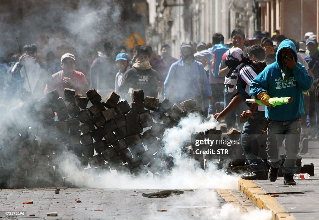 PERU-MINING-PROTEST-CLASH