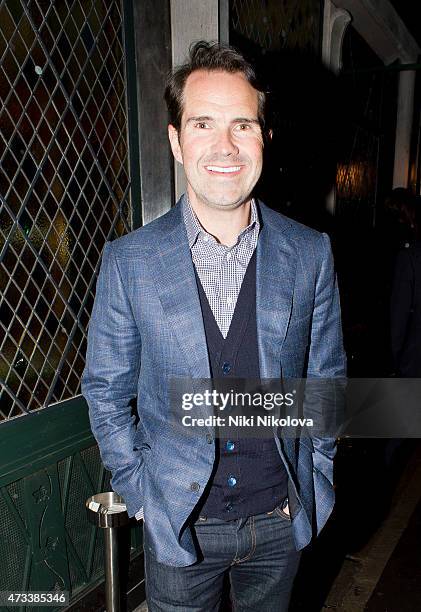 May 14: Jimmy Carr is seen arriving at the Ivy restaurant, Soho on May 14, 2015 in London, England.