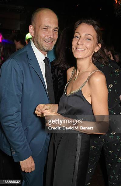 Max Wigram and Phoebe Philo attend Sam McKnight's 60th Birthday Party at Tramp on May 14, 2015 in London, England.