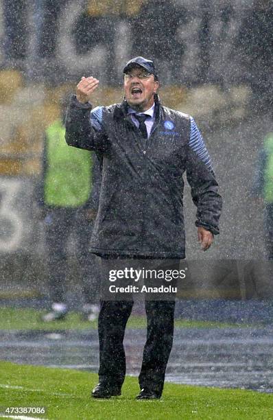 Head coach of Napoli Rafael Benitez is seen during the UEFA Europa League Semi Final second leg match between FC Dnipro Dnipropetrovsk and SSC Napoli...