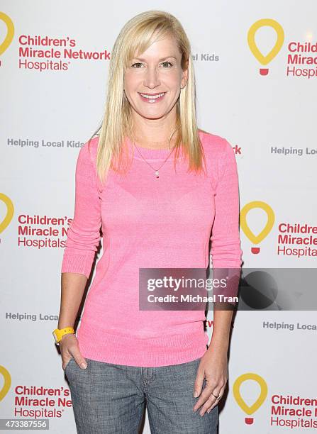 Angela Kinsey arrives at launch event for "Put Your Money Where The Miracles Are" campaign held at Avalon on May 14, 2015 in Hollywood, California.