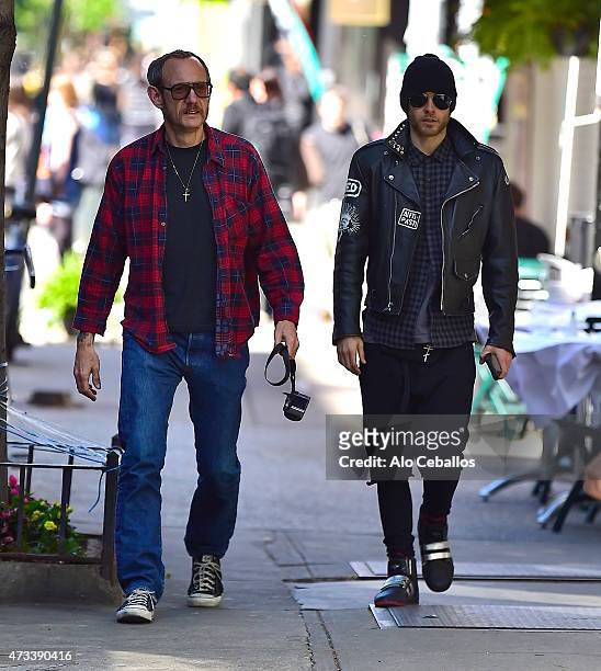 Terry Richardson and Jared Leto are seen in Soho on May 14, 2015 in New York City.