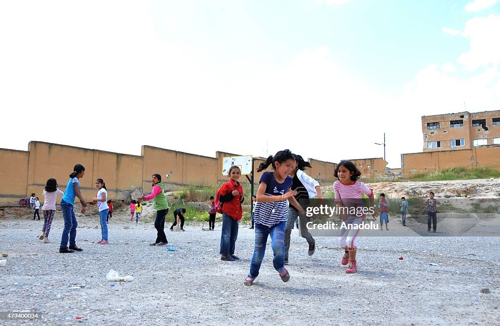 Students in Kobani after clashes