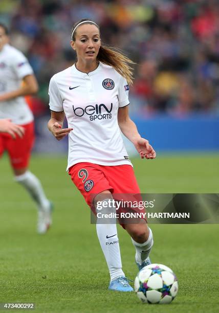 Paris Saint-Germain's Swedish forward Kosovare Asllani controls the ball during the UEFA Champions League women football match final Paris...