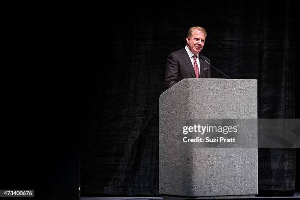 Seattle Mayor Ed Murray speaks on stage during the opening night of the Seattle International Film Festival at McCaw Hall on May 14, 2015 in Seattle,...