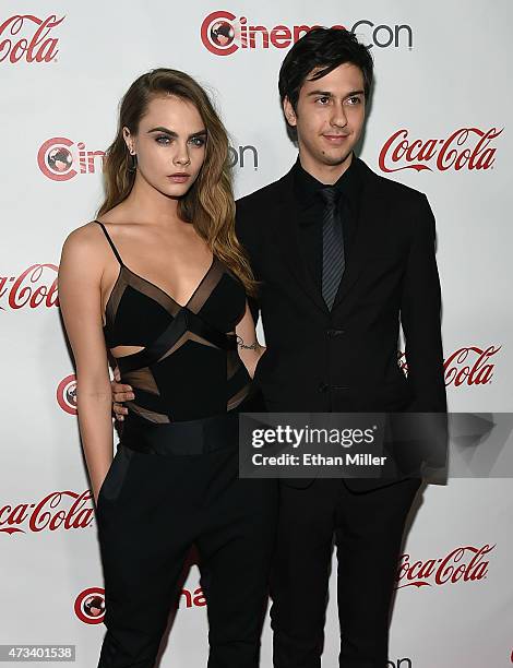 Actress Cara Delevingne and actor Nat Wolff, recipients of the Rising Stars of 2015 Award, attend The CinemaCon Big Screen Achievement Awards Brought...