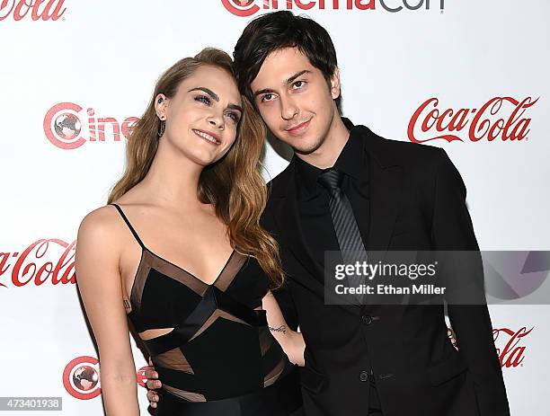 Actress Cara Delevingne and actor Nat Wolff, recipients of the Rising Stars of 2015 Award, attend The CinemaCon Big Screen Achievement Awards Brought...