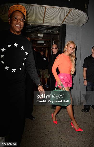 Jay-Z and Beyonce seen leaving SIR Studios in Chelsea on May 14, 2015 in New York City.