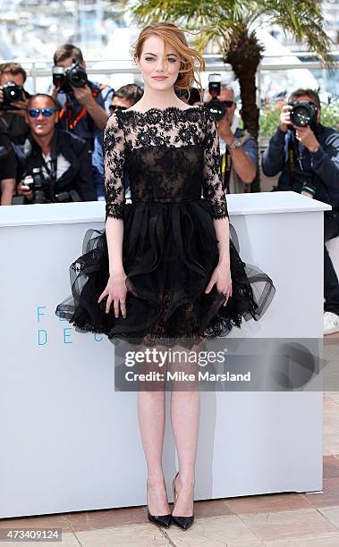 Emma Stone attends the "Irrational Man" Photocall during the 68th annual Cannes Film Festival on May 15, 2015 in Cannes, France.