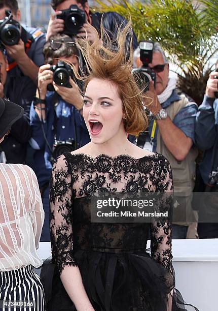 Emma Stone attends the "Irrational Man" Photocall during the 68th annual Cannes Film Festival on May 15, 2015 in Cannes, France.