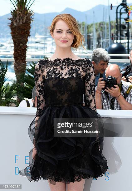 Emma Stone attends the "Irrational Man" Photocall during the 68th annual Cannes Film Festival on May 15, 2015 in Cannes, France.