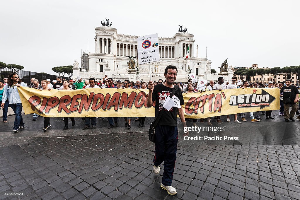 Demonstrators gather to take part in a protest calling for...