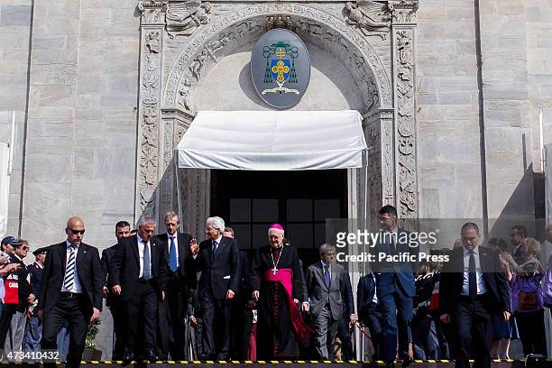 The President of the Italian Republic Sergio Mattarella , accompanied by the Mayor Piero Fassino and the Archbishop Monsignor Cesare Nosiglia,...