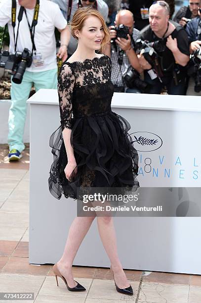 Emma Stone attends the "Irrational Man" Photocall during the 68th annual Cannes Film Festival on May 15, 2015 in Cannes, France.