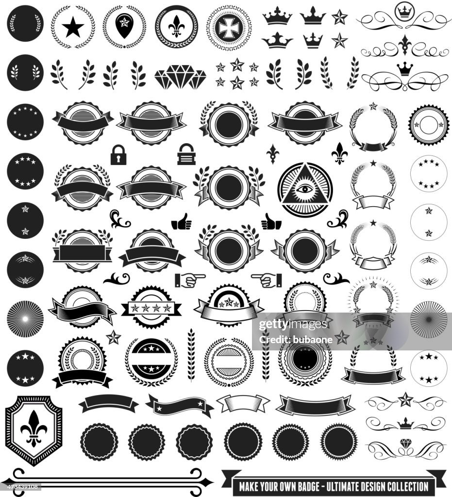 Make your own custom badge - Ultimate vector design collection