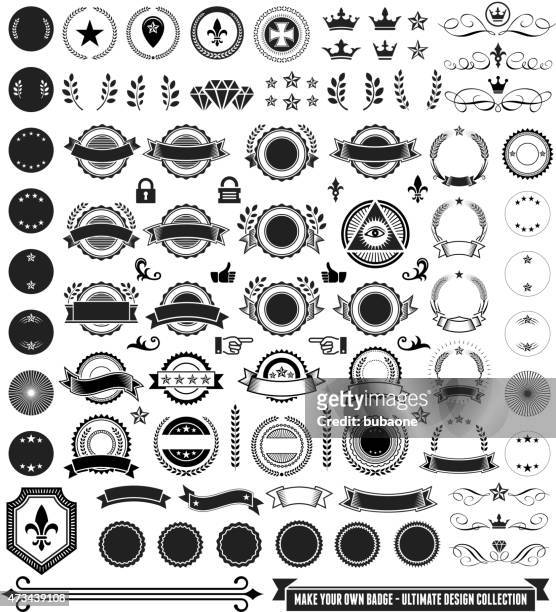make your own custom badge - ultimate vector design collection - insignia stock illustrations