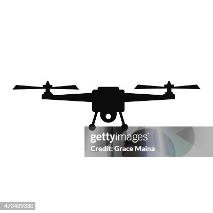 Drone silhouette vector Illustration - VECTOR Drone silhouette vector Illustration - VECTOR