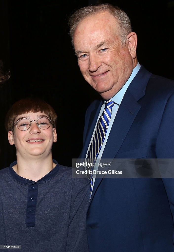 Bill O'Reilly and son Spencer O'Reilly pose backstage at "Finding