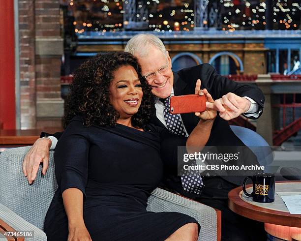 Dave takes the opportunity to grab a selfie with talk show legend Oprah Winfrey when she makes her final appearance on the Late Show with David...