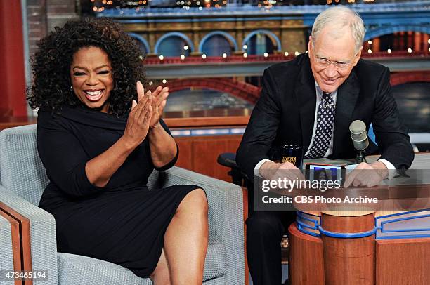 Dave takes the opportunity to grab a selfie with talk show legend Oprah Winfrey when she makes her final appearance on the Late Show with David...