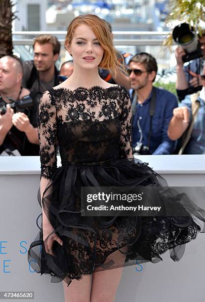 Emma Stone attends the "Irrational Man" photocall during the 68th annual Cannes Film Festival on May 15, 2015 in Cannes, France.