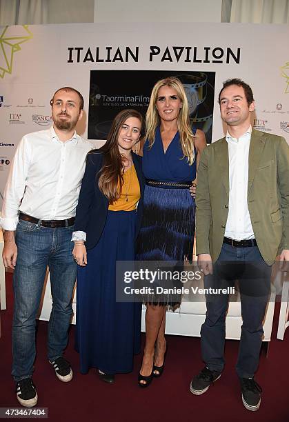 Tiziana Rocca and Jacopo Mosca attend the 61st Taormina FilmFest Launch during the 68th annual Cannes Film Festival on May 15, 2015 in Cannes, France.