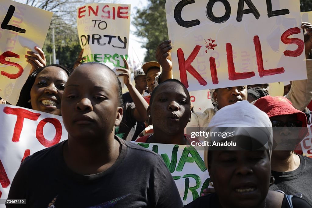 South Africans protest environmental pollution in Johannesburg