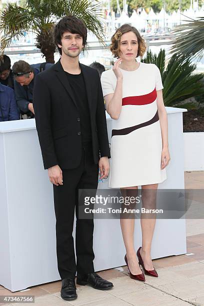 Ben Whishaw and Angeliki Papoulia attends the "The Lobster" photocall during the 68th annual Cannes Film Festival on May 15, 2015 in Cannes, France.