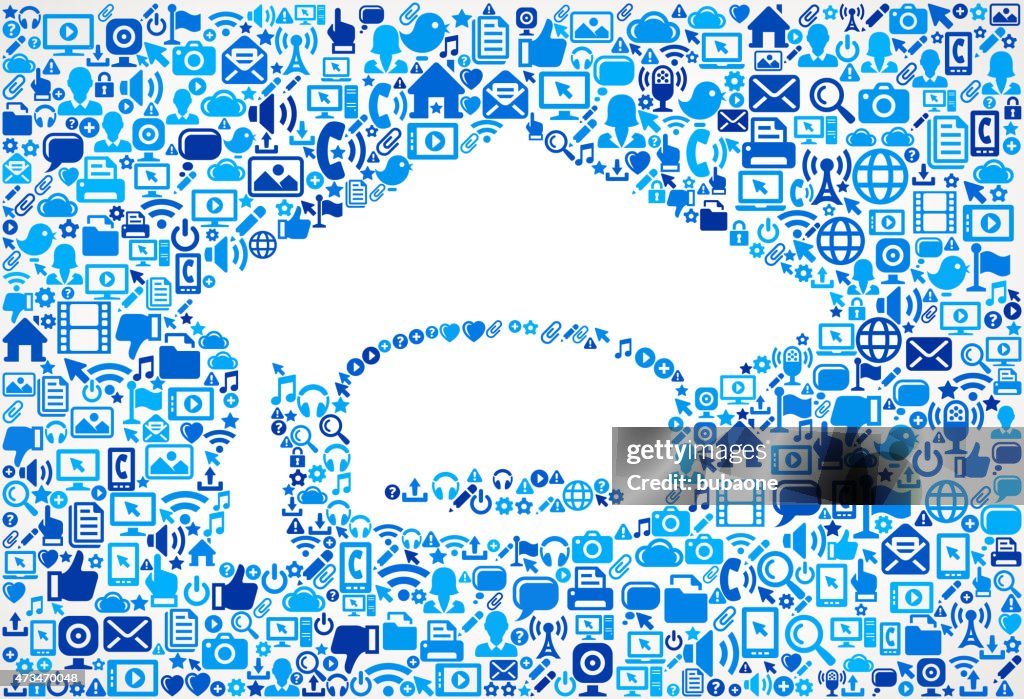 Graduation Cap On Vector Technology Pattern Background High-Res Vector ...