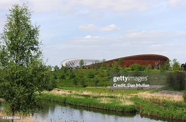 General view of the 3rd green during the UK Cross Golf Open at Queen Elizabeth Olympic Park on May 15, 2015 in London, England.