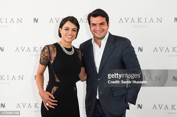 Michelle Rodriguez poses with Haig Avakian as she visits The Avakian Suite during The 68th Annual Cannes Film Festival>> at The Carlton on May 15,...