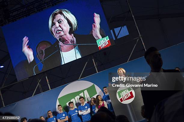 Adriana Poli Bortone, a candidate for the next regional elections in Puglia Region, speaks during a meeting May 15, 2015 in Lecce, Italy.