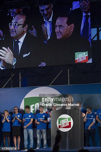 Adriana Poli Bortone, a candidate for the next regional elections in Puglia Region, speaks during a meeting May 15, 2015 in Lecce, Italy.