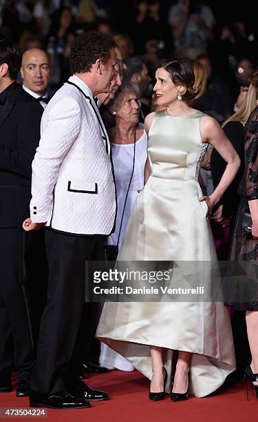 John C. Reilly and Angeliki Papoulia attend the "Lobster" Premiere during the 68th annual Cannes Film Festival on May 15, 2015 in Cannes, France.