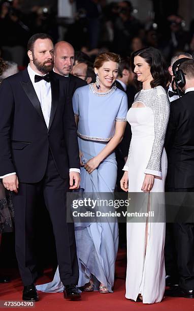 Director Yorgos Lanthimos, actors Léa Seydoux and Rachel Weisz attend the "Lobster" Premiere during the 68th annual Cannes Film Festival on May 15,...