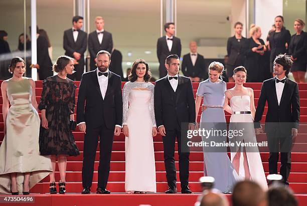 Angeliki Papoulia, Ariane Labed, Rachel Weisz, Yorgos Lanthimos, Collin Farrel, Lea Seydoux, Jessica Barden and Ben Whishaw attend the "Lobster"...