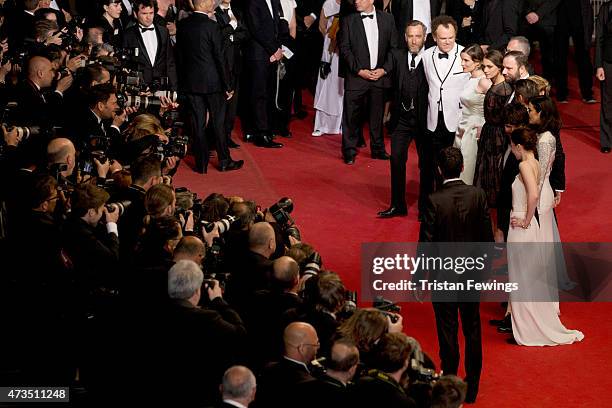 Michael Smiley, John C. Reilly, Angeliki Papoulia, Ariane Labed and Yorgos Lanthimos attend the Premiere of "The Lobster" during the 68th annual...